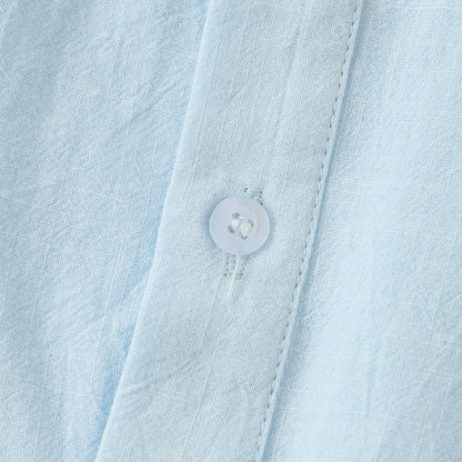 Casual Solid Color Shirt Short Sleeve Shirt Beach T-Shirt Tops Summer Mens Clothing